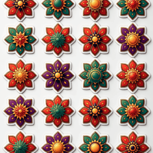 Mandalas & Rangoli - Sticker Sheet v34
